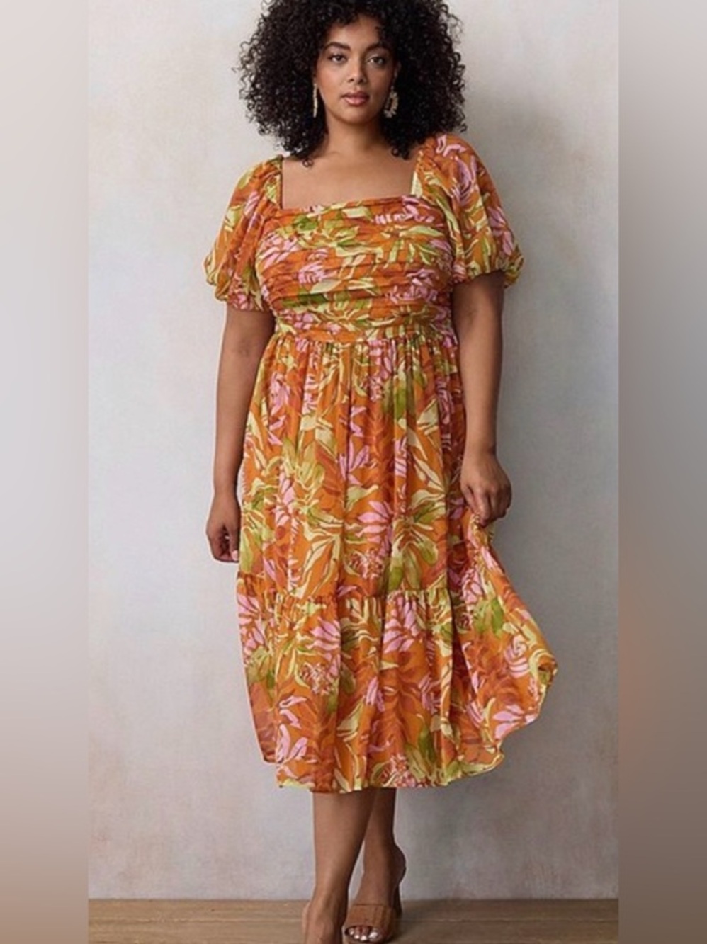 NEW…LC Lauren Conrad Pleated Bodice Floral Midi Dress